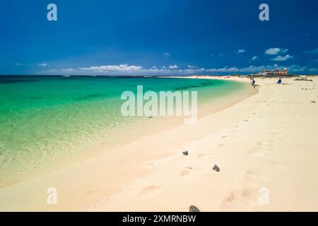 Blick auf den wunderschönen Strand Playa Chica, El Cotillo - Fuerteventura, Kanarische Inseln, Spanien Stockfoto