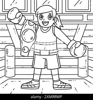 Boxerboxen Boxer, Der Arm-Sieg-Farbe Hebt Stock Vektor