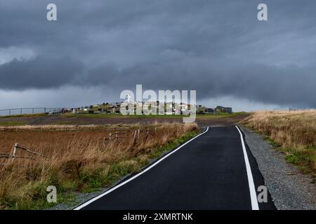 Straße zum neuen Friedhof, Flagstaff ln., St. Bride's, Neufundland, Kanada Stockfoto