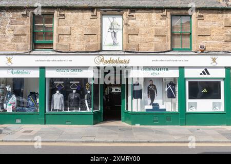 Weltberühmter Auchterlonies Golfshop in St Andrews, Fife, Schottland, Großbritannien. William „Willie“ Auchterlonie (7. August 1872 – 27. Februar 1963) Stockfoto