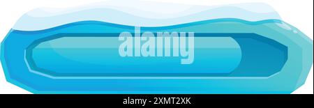 Blauer Eisknopf in Cartoon mit Schnee auf der Oberseite für das Design der spieloberfläche Stock Vektor