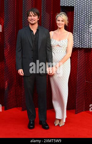 London, Großbritannien. 29. Juli 2024. Josh Hartnett und Tamsin Egerton besuchten eine Sondervorführung von Trap im Cineworld-Kino im O2 in London. Das Foto sollte lauten: Matt Crossick/Alamy Live News Stockfoto