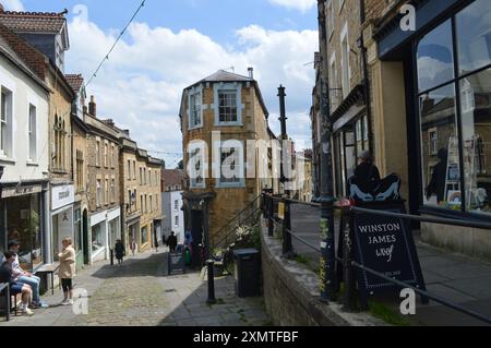 Catherine Hill in Frome. Somerset, England, Vereinigtes Königreich. Juni 2024. Stockfoto