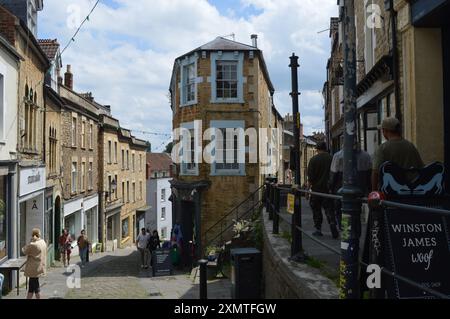 Catherine Hill in Frome. Somerset, England, Vereinigtes Königreich. Juni 2024. Stockfoto