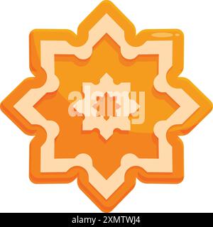 Der achtzackige Stern zeigt ein traditionelles arabisches Geometriedesign Stock Vektor