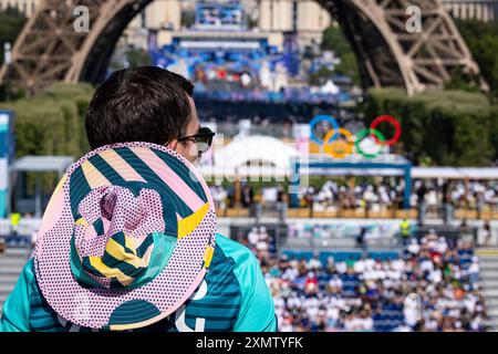 Paris, Frankreich. Juli 2024. Strandvergnügen. © ABEL F. ROS Credit: ABEL F. ROS/Alamy Live News Stockfoto