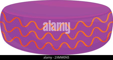 Das runde Podium in glänzendem Lila mit gewelltem Muster eignet sich perfekt zur Präsentation Ihrer Produkte Stock Vektor