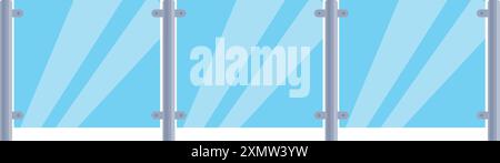 Glaszaun, der Sicherheit und Sicherheit gewährleistet, wird häufig in der modernen Architektur verwendet Stock Vektor