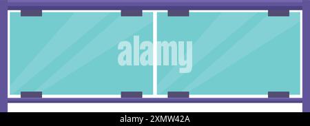 Der Glaszaun gewährleistet die Sicherheit auf Treppen und verhindert ein Herunterfallen Stock Vektor