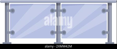 Moderne Balkongeländer aus Glas sorgen für Sicherheit und verleihen einem zeitgenössischen architektonischen Design einen Hauch von Eleganz Stock Vektor