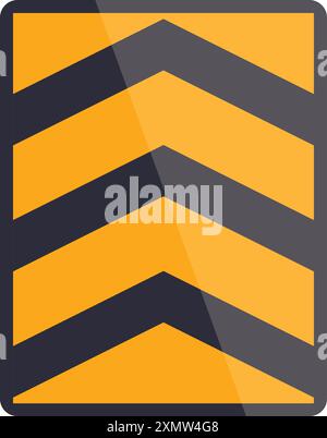 Straßenschild, das eine Verengung der vor Ihnen liegenden Straße anzeigt, warnt den Fahrer, vorsichtig vorzugehen Stock Vektor