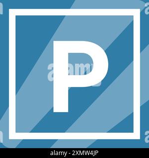 Parkschild mit einem ausgewiesenen Parkplatz Stock Vektor