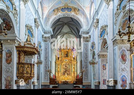 Das Kirchenschiff, die Erentrudis-Kapelle im Kloster Gottweig, Furth-bei Gottweig, Österreich Stockfoto