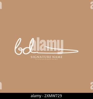 BD-Signatur-Logo-Vorlage Stock Vektor