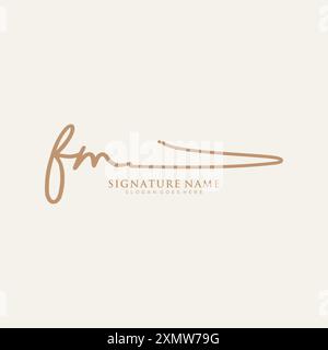 FM Signature-Logo-Vorlage Stock Vektor