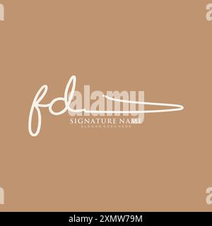 FD-Signatur-Logo-Vorlage Stock Vektor