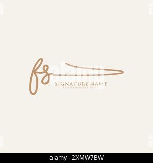 FS-Signatur-Logo-Vorlage Stock Vektor