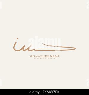 IU-Signatur-Logo-Vorlage Stock Vektor