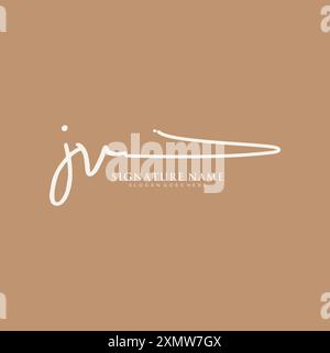 JV-Signatur-Logo-Vorlage Stock Vektor