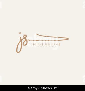 JS-Signatur-Logo-Vorlage Stock Vektor