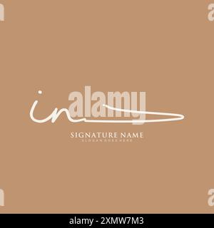 IN Signature-Logo-Vorlage Stock Vektor