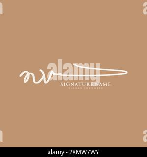NV-Signatur-Logo-Vorlage Stock Vektor