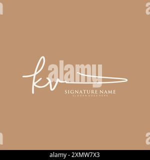 KV-Signature-Logo-Vorlage Stock Vektor