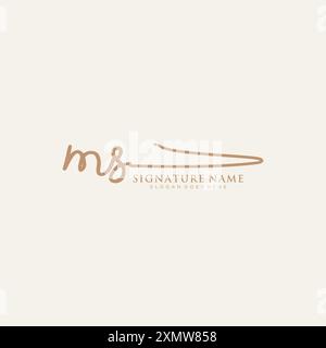 Ms Signature-Logo-Vorlage Stock Vektor