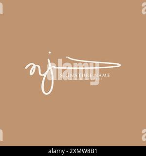 Vorlage für NJ Signature-Logo Stock Vektor
