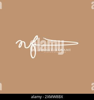 Vorlage für NF-Signature-Logo Stock Vektor