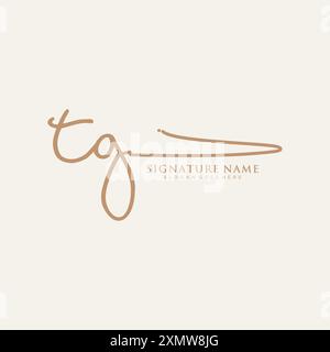 TG-Signatur-Logo-Vorlage Stock Vektor