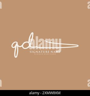 QD-Signatur-Logo-Vorlage Stock Vektor