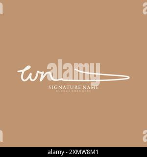 WN-Signatur-Logo-Vorlage Stock Vektor