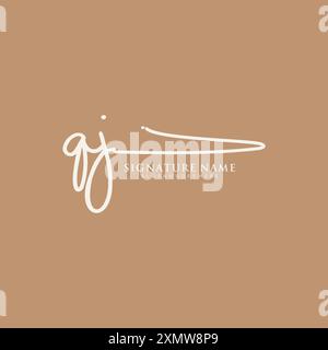 QJ-Signatur-Logo-Vorlage Stock Vektor