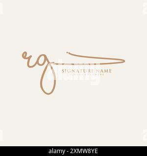 Vorlage für RG-Signature-Logo Stock Vektor