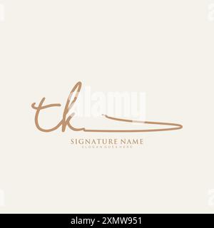TK-Signatur-Logo-Vorlage Stock Vektor