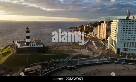 barra Leuchtturm in Salvador salvador, bahia, brasilien - 20. juli 2024: Aus der Vogelperspektive auf das Fort von Santo Antonio, besser bekannt als Farol da Barra, in Salvador. SALVADOR BAHIA BRASILIEN Copyright: XJoaxSouzax 180724JOA097 Stockfoto