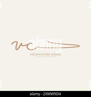 VC-Signatur-Logo-Vorlage Stock Vektor