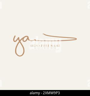 YA-Signatur-Logo-Vorlage Stock Vektor