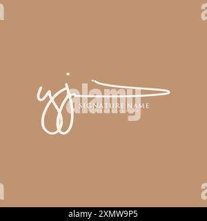 YJ-Signatur-Logo-Vorlage Stock Vektor