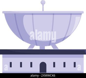 Die große Satellitenschüssel sucht nach Signalen aus dem Weltraum auf einem Observatorium Stock Vektor