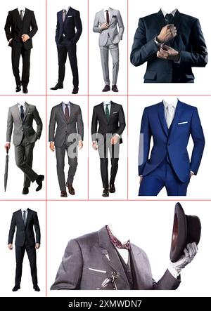 Ein großer, abstrakter, gutaussehender Mann ohne Gesicht. Vektor-3D-Illustration Stock Vektor