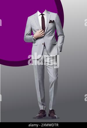 Abstrakter gutaussehender Mann ohne Gesicht. Vektor 3D-Abbildung Stock Vektor