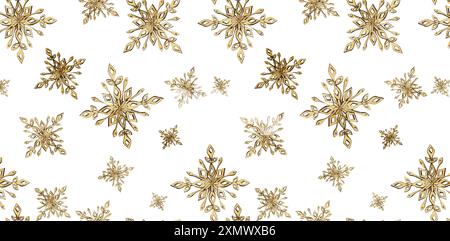 Nahtloses Muster zum Thema Weihnachten Neujahr. Weihnachtsbaumspielzeug Aus Holz, Schneeflocken. Verschiedene Größen auf weißem Hintergrund. Aquarellabbildung. Für Stockfoto