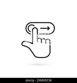Wischen Sie nach rechts wie ein Symbol für die Entsperrung der dünnen Linie Stock Vektor