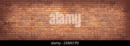 Rote Backsteinmauer, weites Panorama des Mauerwerks Stockfoto
