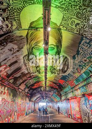 Graffiti-Tunnel, Leake Street Stockfoto