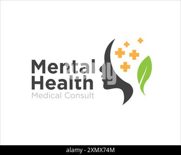 Geistige Gesundheit Logo Designs für medizinische Beratung und Gesundheitsdienst Logo Designs Stock Vektor