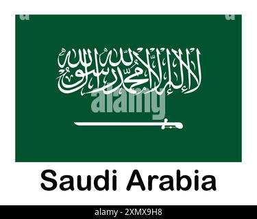 Nationalflagge Saudi-Arabiens. Banner, Flaggenmast des Statussymbols Stock Vektor