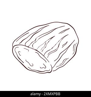 Brotscheiben im Line Art Stil. Backwaren, Brotskizze. Vektorillustration auf weißem Hintergrund isoliert. Stock Vektor